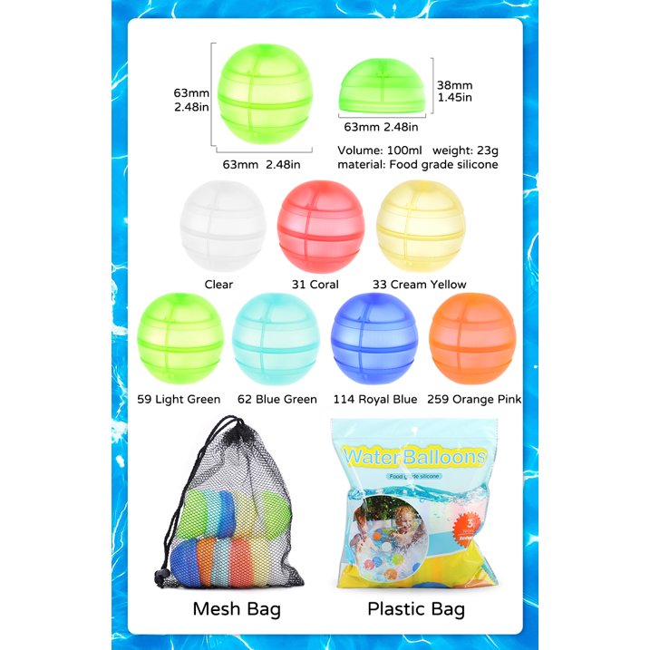 12PCS Water Balloons,with Mesh Bag, Water Balloons for Kids, Self-Sealing Water Bomb for Kids Adults Outdoor Activities Water Games Toy Summer Fun Party Supplies