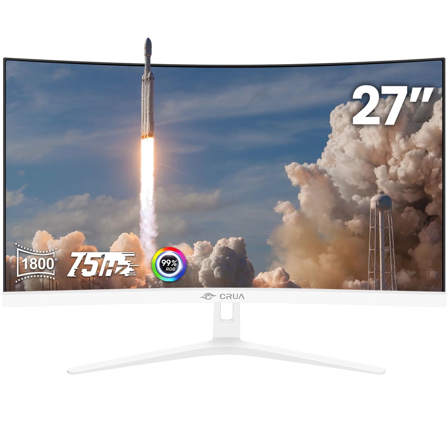 CRUA 27 inch 4K/60Hz Curved Gaming Monitor, FHD 1080P Computer Monitor 1800R, 1ms(GTG) ,100% SRGB,AMD FreeSync, DP & HDMI Port, Black