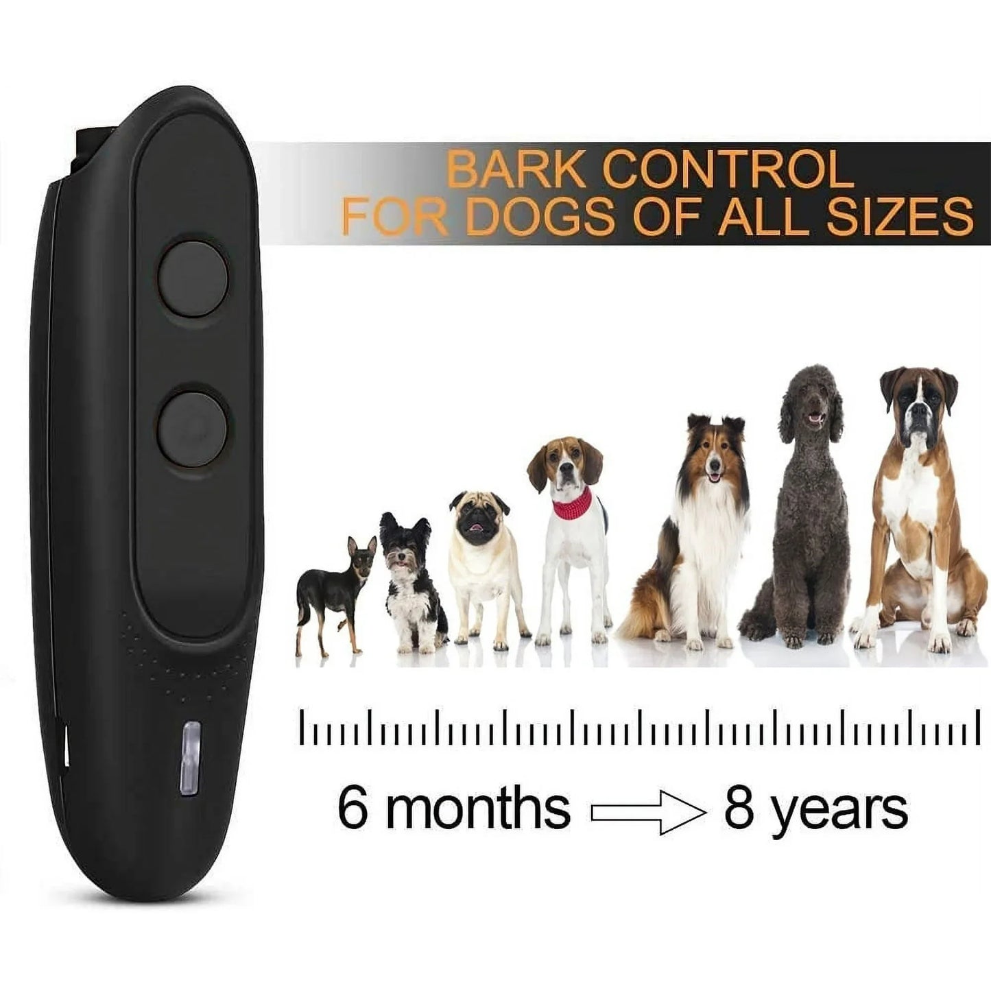 Dog Barking Deterrent Devices Rechargeable Ultrasonic Dog Bark Deterrent 3 Frequency No Bark Control Devices 16.4 ft Range with Dog Whistles