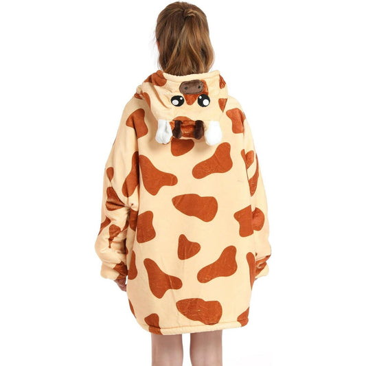 Wehilion 6-12YR Oversized Sweatshirt Hooded Blanket Sherpa Hoodie for Girls Boy Wearable Blanket Hoodie for Kids