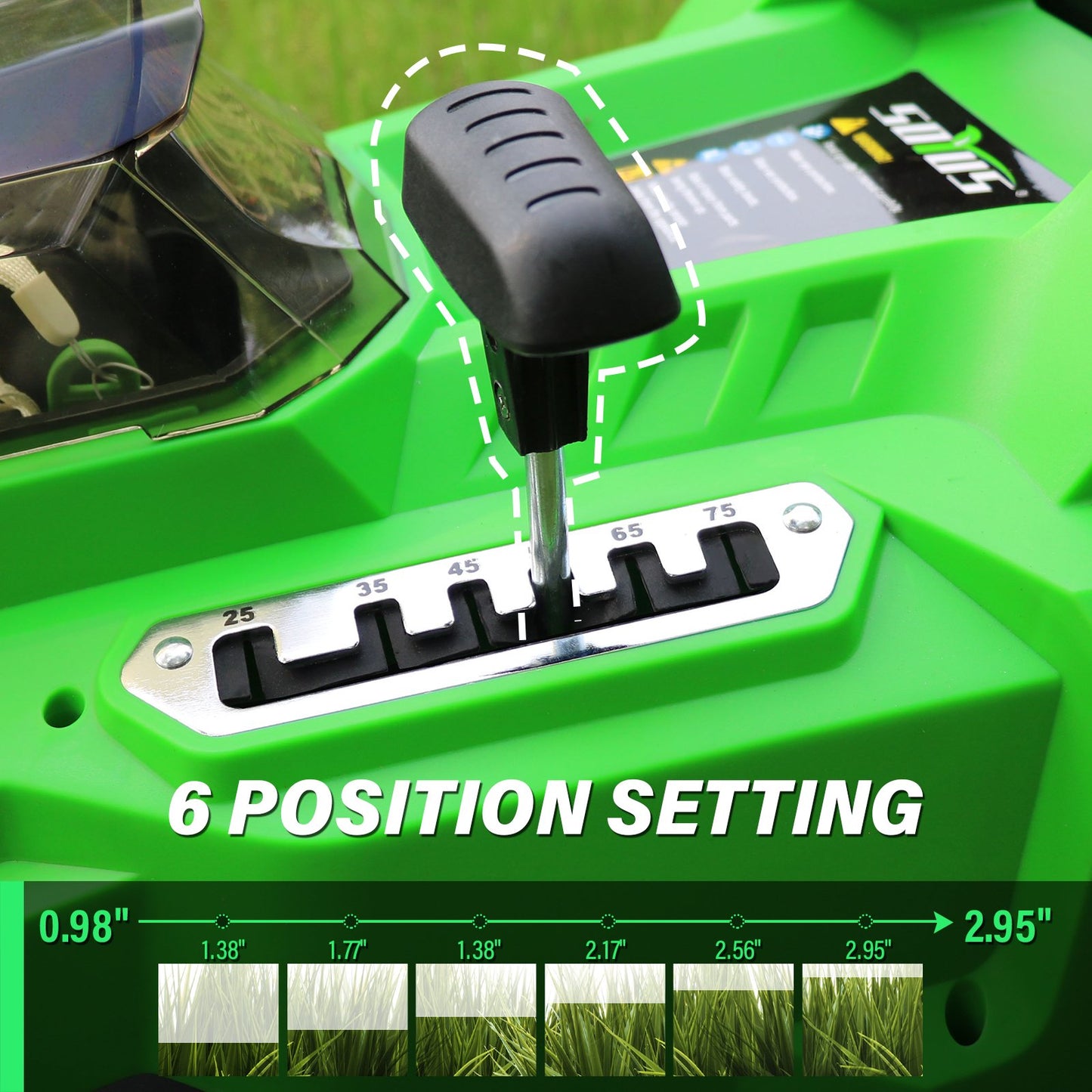 SOYUS Electric Lawn Mower Cordless, 15 Inch 40V Battery Powered Lawn Mower with Brushless Motor, 6 Position Height, includes 2x4.0Ah Batteries and Dual Port Charger