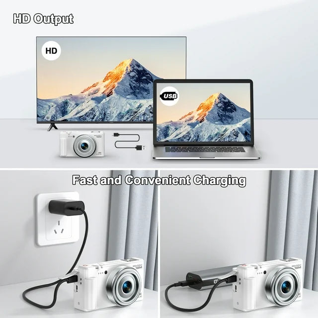 Campark AC18 72MP Digital Camera 4K/30FPS Video with 18x Zoom, 64GB Card for Beginners