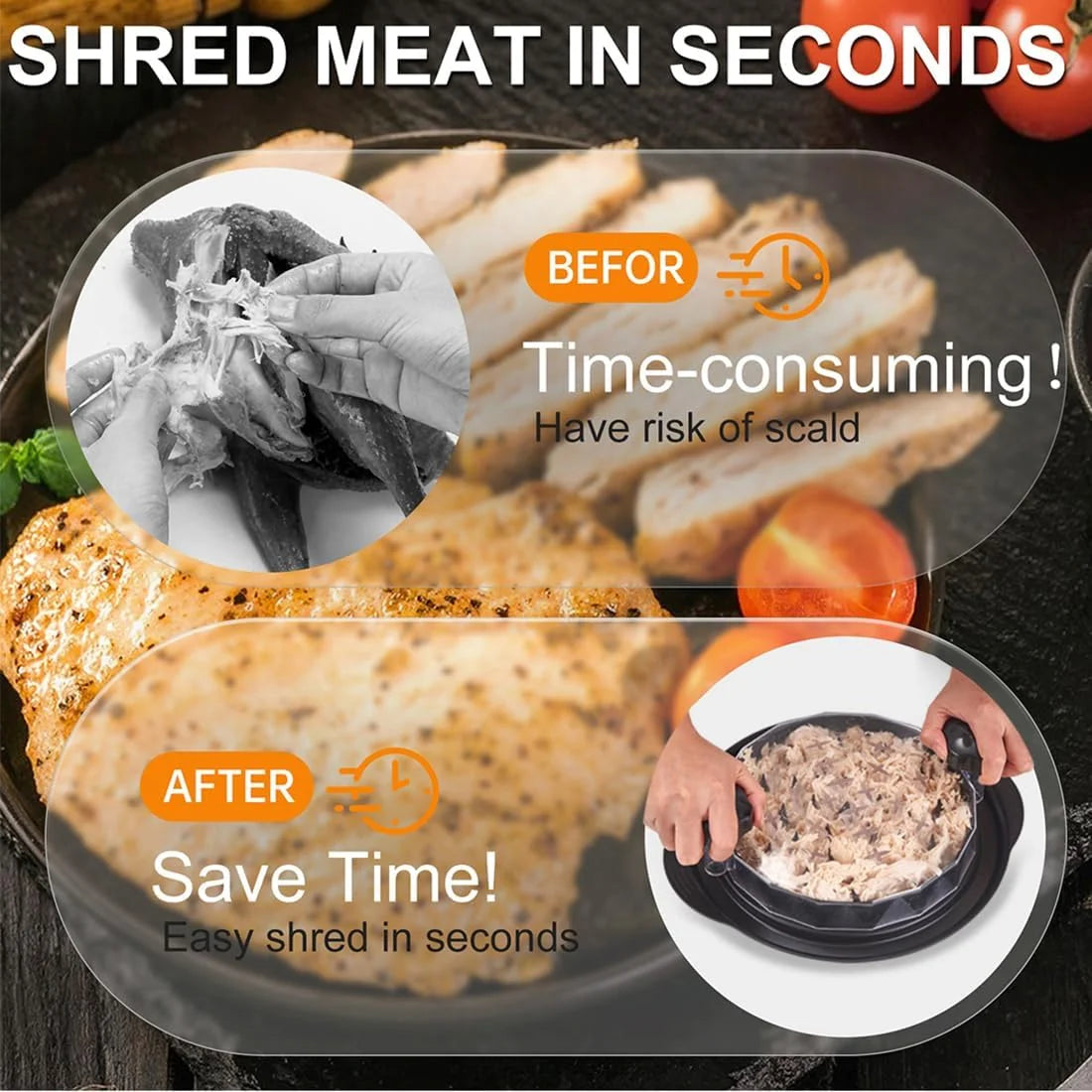 Pro Max Chicken Shredder 11",Large Chicken Breast Shredder Tool Twist,Visible Meat Shredder Machine with Ergonomic Handle,Strong Anti-Slip Strip,BPA Free,Suitable for Pork Beef Chicken