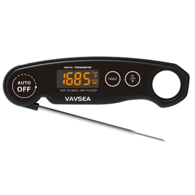VAVSEA Ultra Fast Professional Digital Instant Read Meat Thermometer for Grill and Cooking, Auto-Rotating Backlit Display