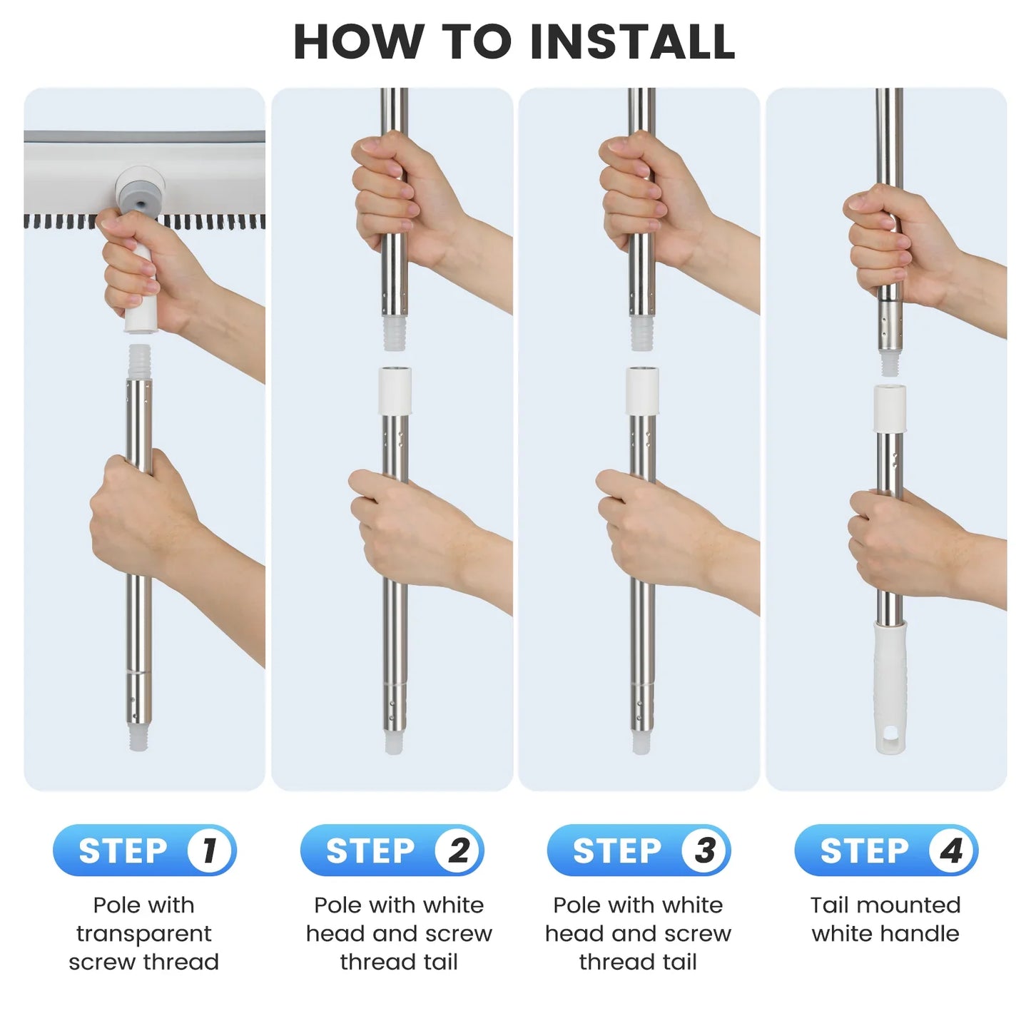 2 in 1 Scrub Brush Floor Brush with Long Handle