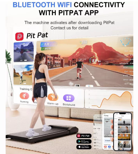 Deerrun Walking Pad Treadmill, 2.2HorsPower 80Cm Belt Long Treadmills for Home, 2 in 1 Portable Under Desk Treadmill