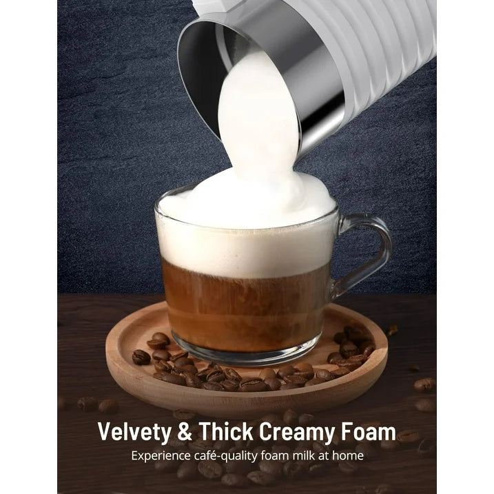 Milk Frother and Steamer, Paris Rhône 4-in-1 Milk Frother,Electric Milk Frother Hot& Cold Foam Temperature Control, Auto Shut-Off Frother for Coffee Latte