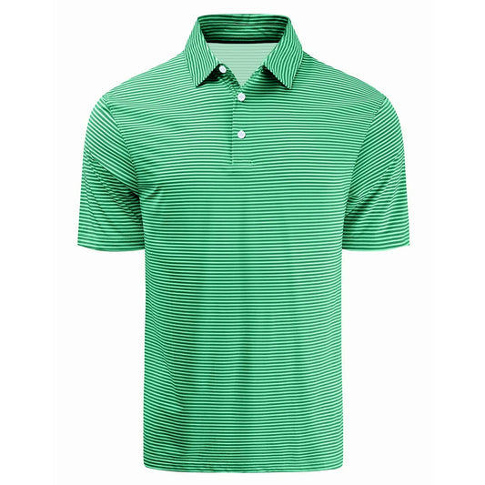 Thrilos Striped Golf Polo Shirts for Men Short Sleeve Performance Polo Dry Fit Print Casual Golf Shirts