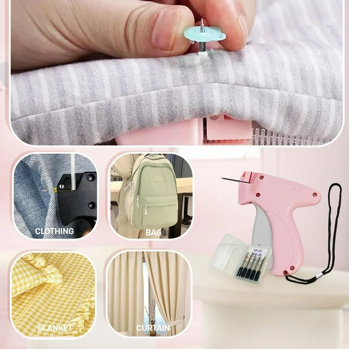Fine Stitch Gun for Clothes, Stitchy Quick Clothing Fixer, Clothing Stitch Gun, Quilt Tacking Gun, Stitch Gun, Tagging Stitch Tool for Clothing with 6 Fine Needles & 1000 Pcs Fasteners
