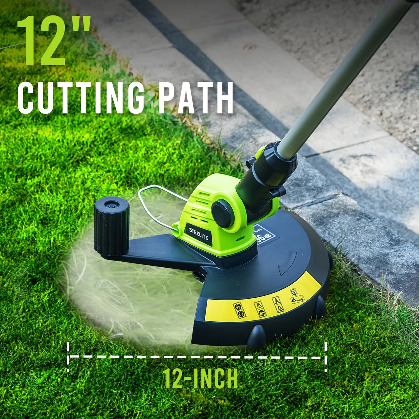 Steelite 12-inch 21V Cordless String Trimmer, Battery Powered Weed Wacker & Lightweight Grass Trimmer with 2.0Ah Battery and Charger, Electric Weed Eater for Trimming and Edging