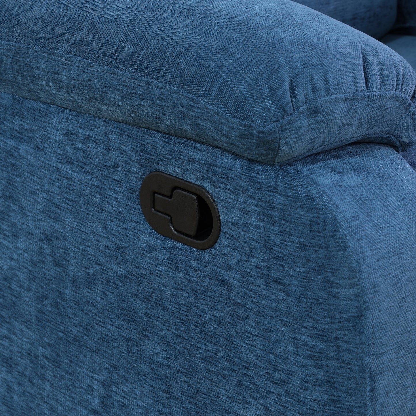 TrumanPick Manual Leather Recliner Chair,Overstuffed reclining Armchair Home Theater Sofa Recliner for Living Room,Linen Blue