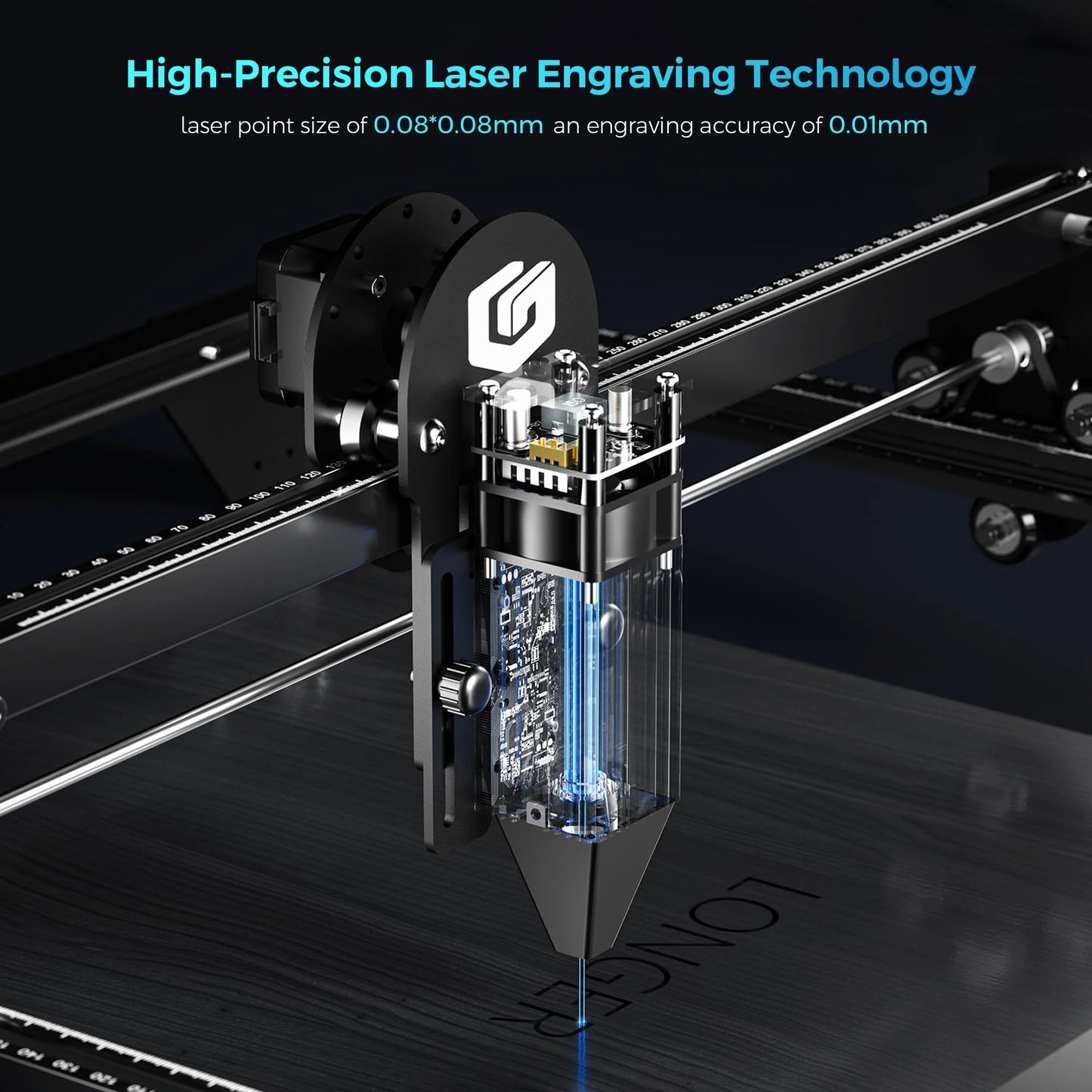 LONGER Laser Engraver Ray5 10W, 60W DIY Laser, Engraving Machine with 3.5" Touch Screen, 0.06mm Dual Beam Laser Spot, 10000mm/min Speed, Offline Usage CNC Laser Engravers for Wood Metal Acrylic Glass