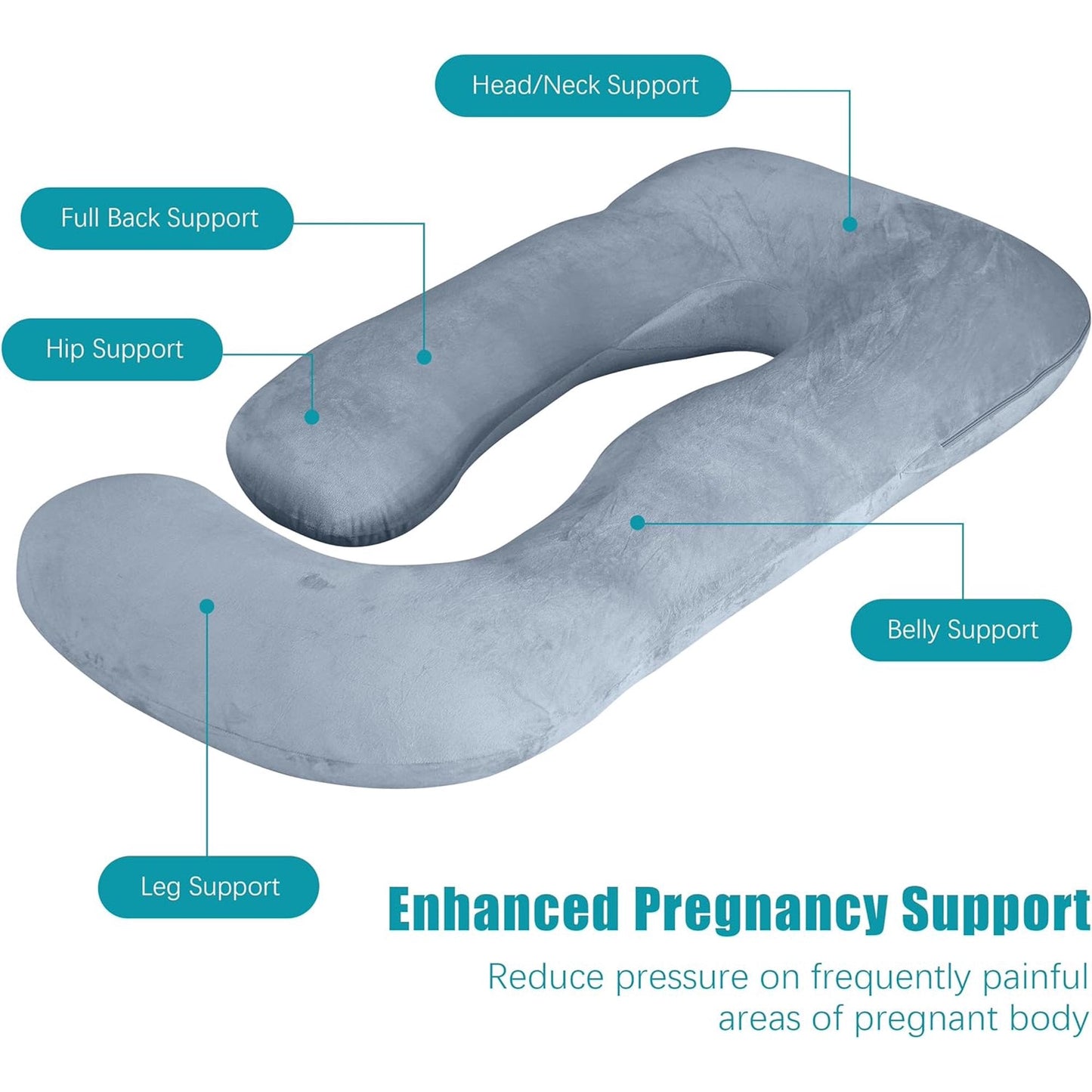 Pregnancy Pillows, Soft U-Shape Maternity Pillow with Removable Cover - Full Body Pillows for Adults Sleeping - Pregnancy Must Haves