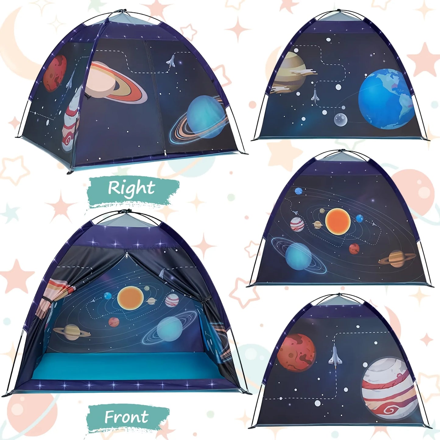 BEEPRINCESS Portable Unisex Kids Space World Play Tents, Blue