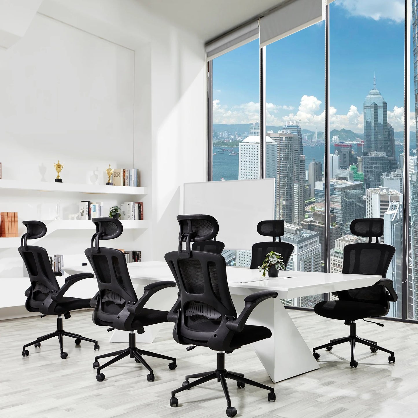 TrumanPick Ergonomic Office Chair - High Back Home Desk Chair,Adjustable Computer Desk Chair with Lumbar Support, Flip-Up Arms, Headrest & 90-120° Tilt Lock 300lb, Black