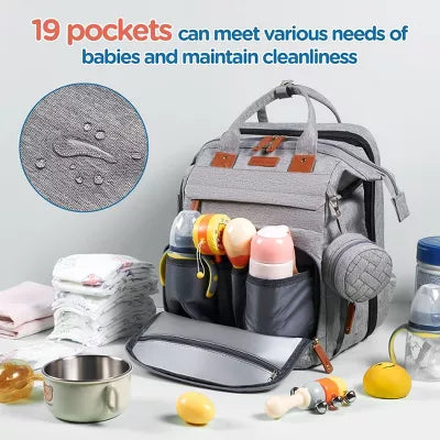 BabyBond Baby Diaper Bags Backpack with Changing Station Waterproof Diaper Backpack with USB Charging Port,Large Diaper Bag for Moms Dads