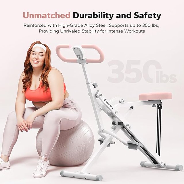2 in 1 Squat Rowing Machine, Easy Setup & Foldable Exercise Equipment, Glute Trainer, Glutes & Leg Home Workout