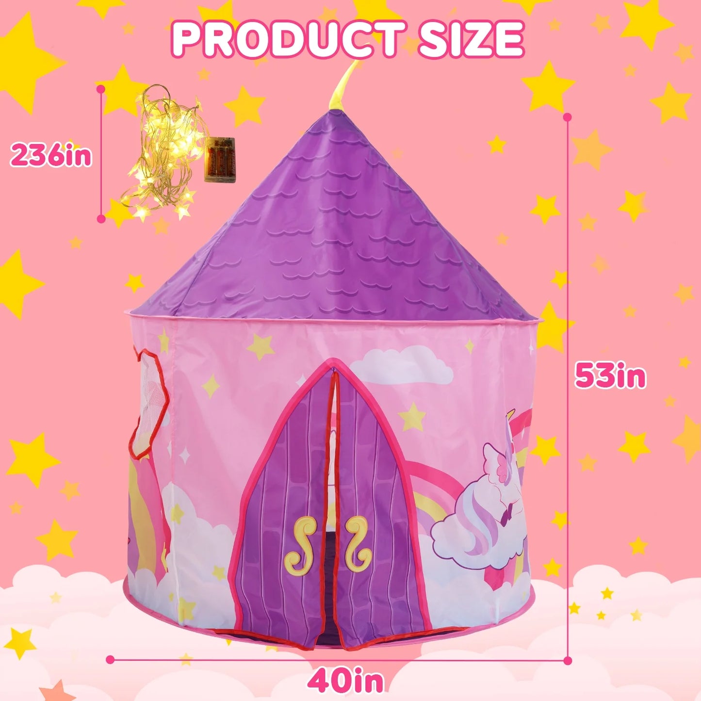JoyStone Durable Toddler Girl Toy Kids Tent Unisex, Polyester Pink