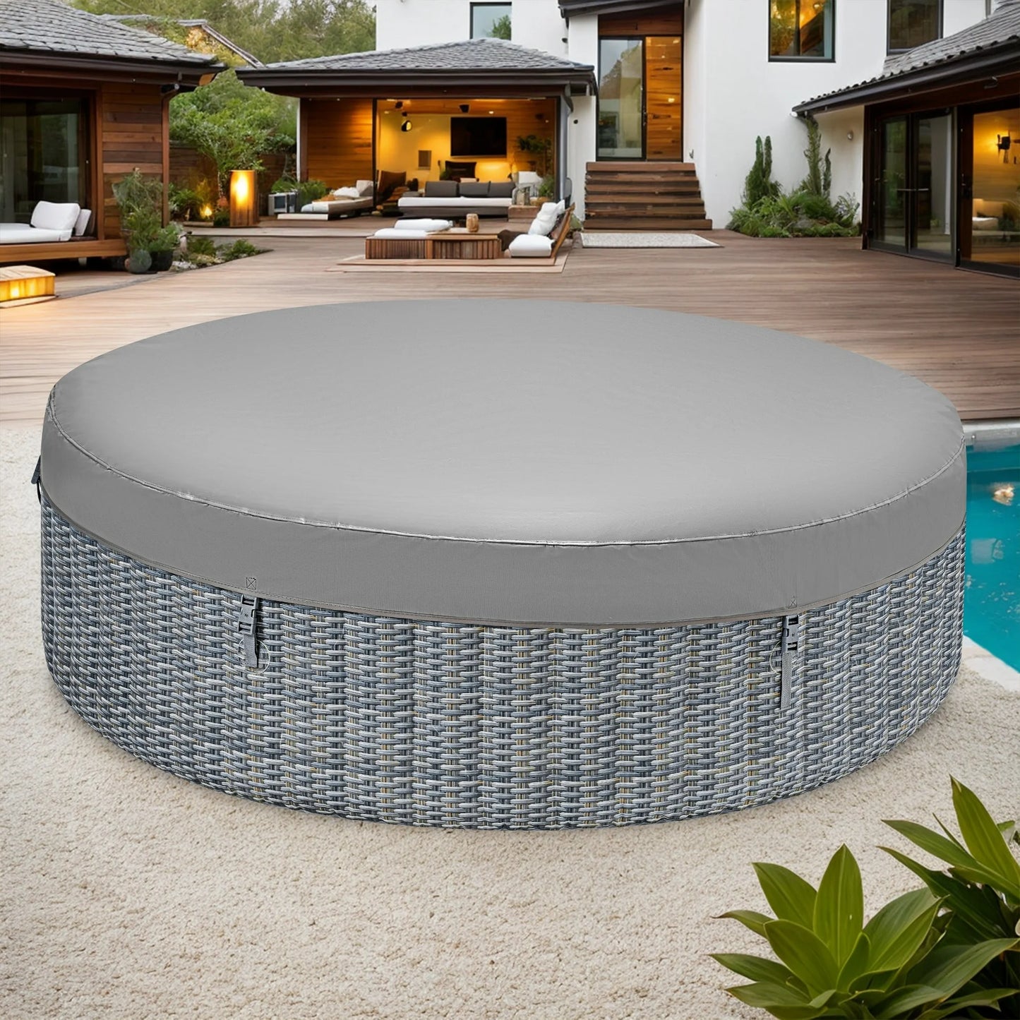 SEGMART 4-6 Person Inflatable Hot Tub Spa with 130 Jets, 82" Outdoor Spa Blow Up Hottub, Outdoor Portable Hottub with Insulated Cover, Floor Protector