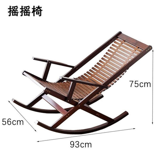 SUSUZI Bamboo Rocking Chair with Armrests, Ergonomic Design, Indoor/Outdoor Use, Supports 350lbs, Walmut, Easy Assembly
