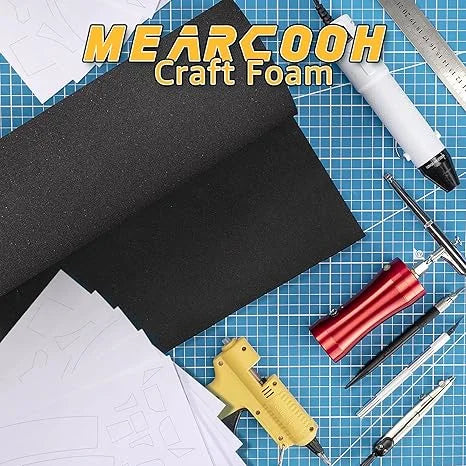 2-Pack Black Eva Foam Cosplay Sheets roll, Premium eva Craft Foam 2mm Thick, 13.5" x 49", High Density 86kg/m3 for Cosplay Costume, Crafts, DIY Projects by MEARCOOH