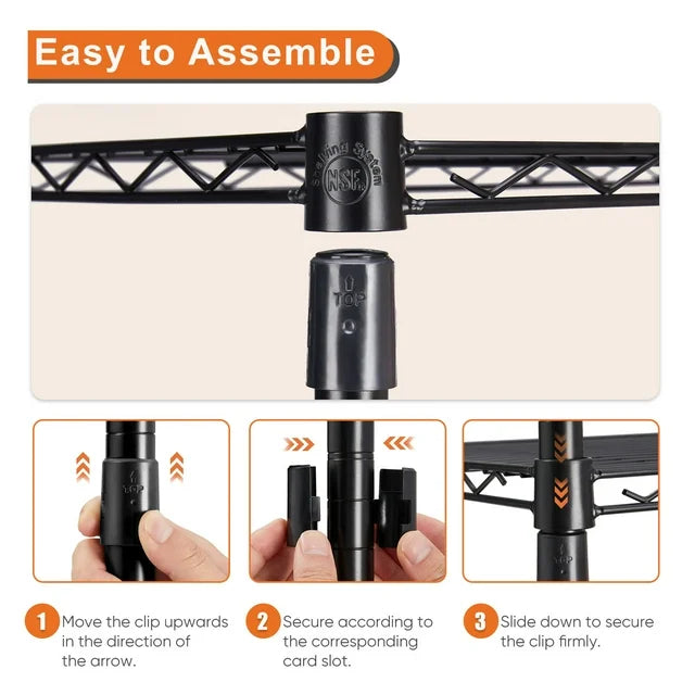 EverPick 3-Tier Storage Shelving Unit, Adjustable Metal Wire Racks Heavy Duty Standing Shelf Organizer for Kitchen, Closet, Pantry, Garage, Bathroom, Laundry