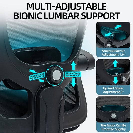 VIOLHEDO Mesh Office Chair Ergonomic Design, Adjustable Headrest, Footrest,Lumbar Support