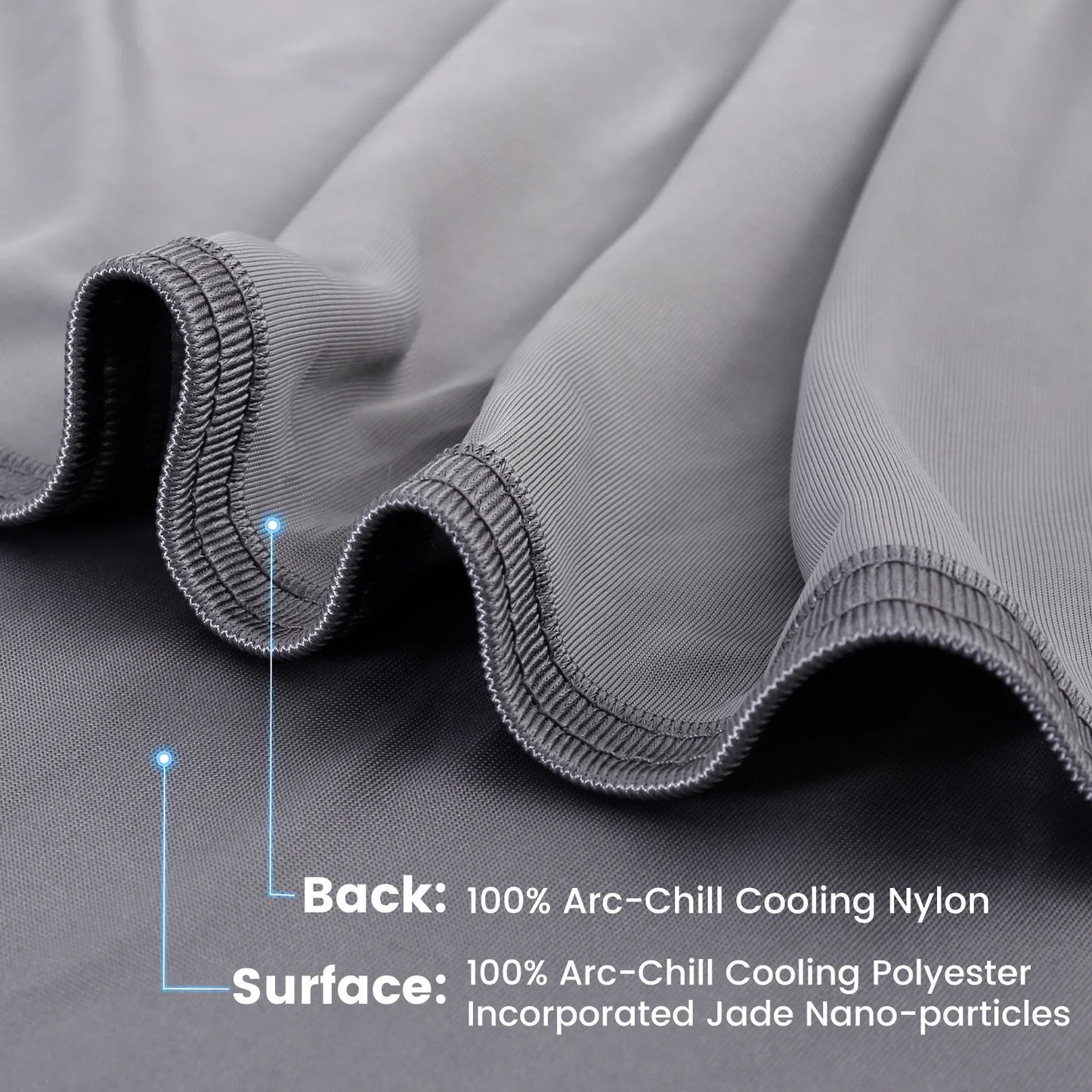 Aship Gradient Cooling Blanket Queen Size, Double-Sided Q Max 0.5 Arc Chill Summer Blanket, Breathable Soft Silky Skin-Friendly Cooling Blanket for Hot Sleeper - Gray 79 x87