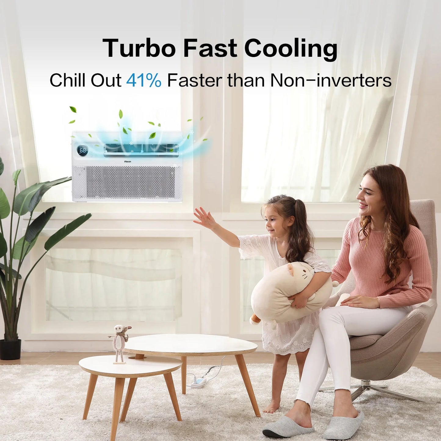 Ktaxon Energy Star 12000 BTU Inverter Window Air Conditioner, Energy-Saving Window AC Unit with APP & Voice Control, Ultra Quiet & Easy Installtion Design, Work with Alexa/Google Assistant