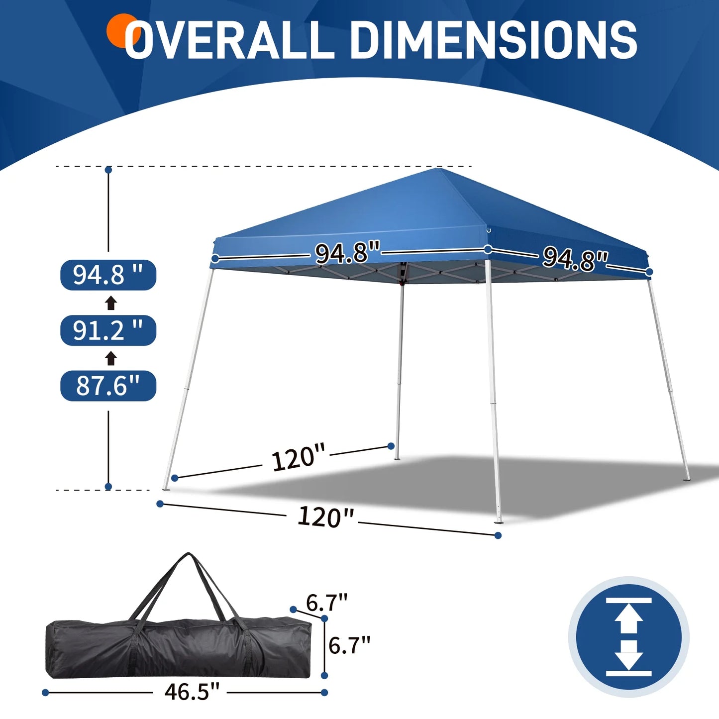 Ktaxon 10ft x 10ft Base/8ft x 8ft Top Ez Pop up Anti Uv Patio Tent Folding Gazebo Backyard Canopy Sun Shade