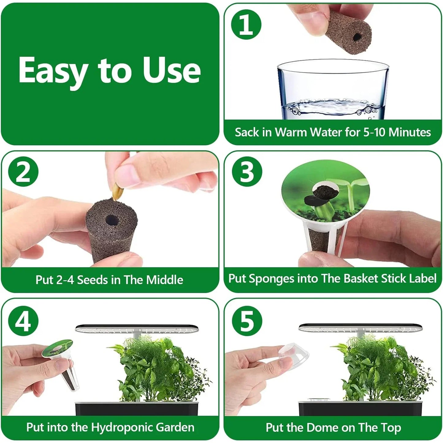 201 Pcs Seed Pods Kit for Aerogarden, Hydroponics Garden Accessories for Starting System£¬40 Planter Basket£¬40 Clear Cover,40 Stickers, 40 Grow Sponges and 1 Tweezers