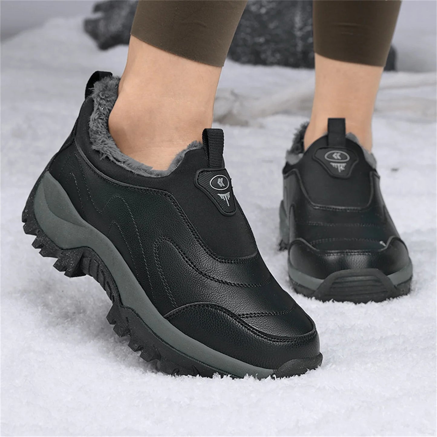 HAOSHIDUO Snow Shoes for Women Men Comfortable Warm Non-slip Durable Walking Shoes