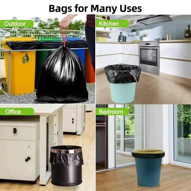 13 Gallon Trash Bags Heavy Duty - (120 Pack) - 24”x 33”- Black Garbage Can Liners for Kitchen, Lawn and Leaf, Outdoor, Storage