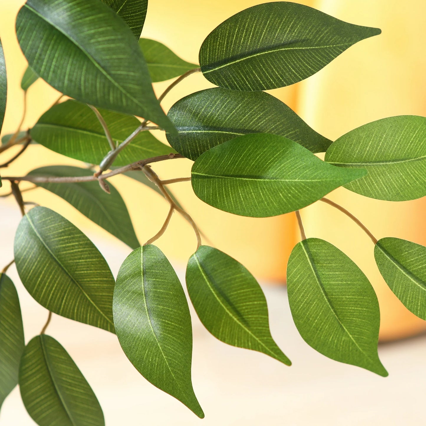 6 ft Realistic Artificial Ficus Tree in Pot, Natural Trunk, Lush Leaves, Lifelike Faux Tree