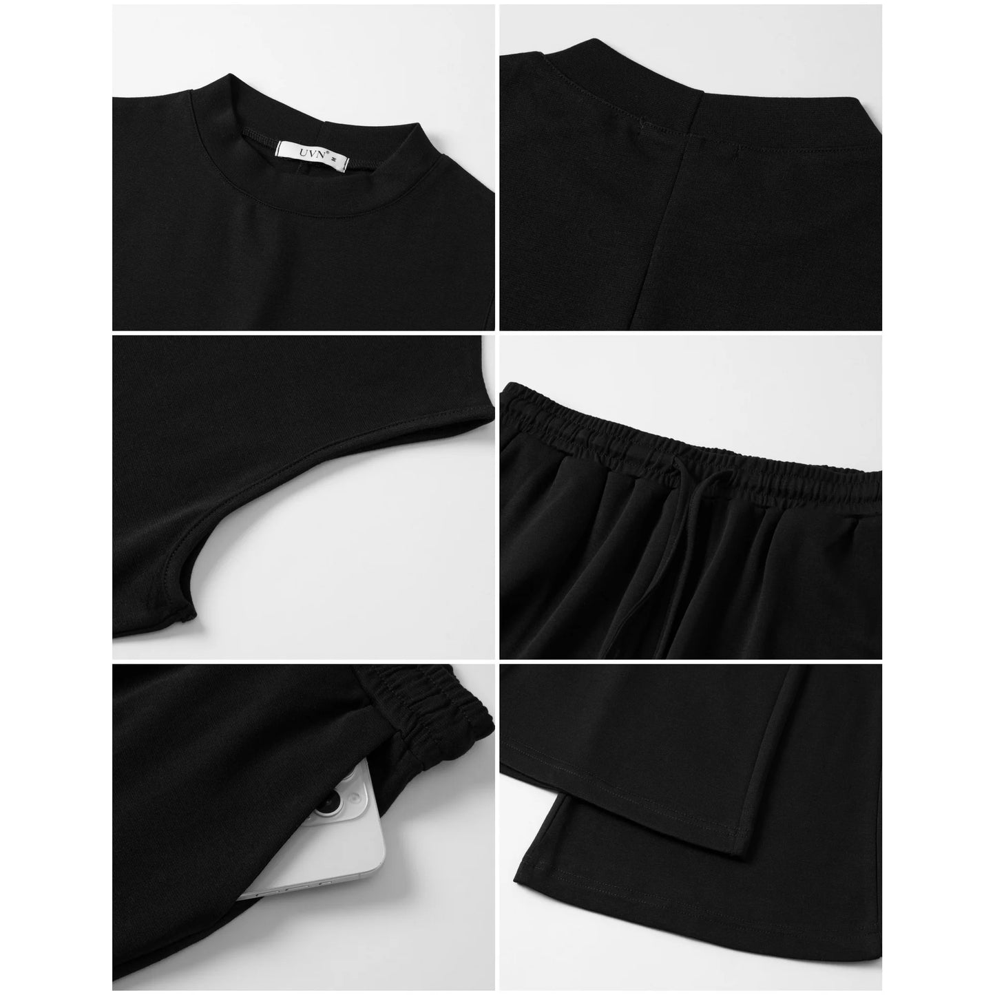 UVN Outfit Sets for Women Summer Sleeveless Tops And Pants Sweatsuits Casual 2 Piece Tracksuit Lounge Set