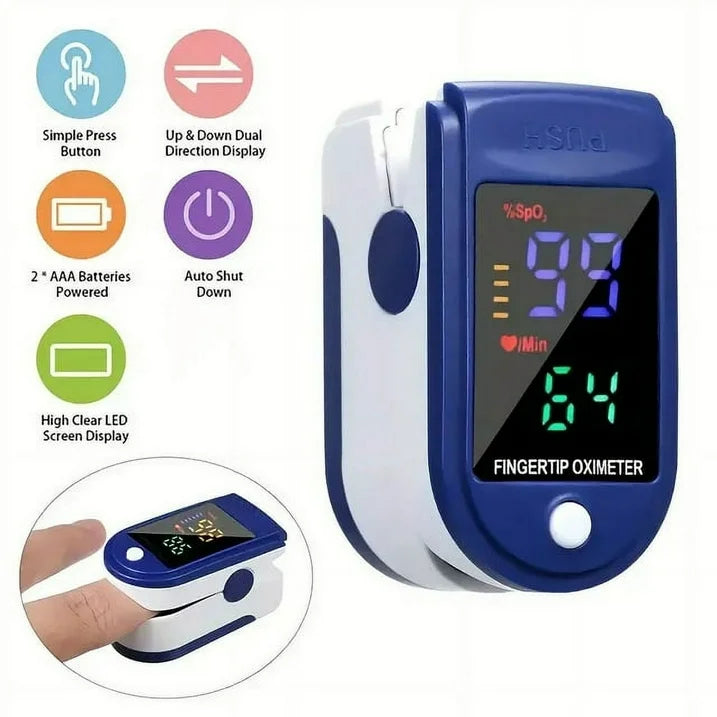 Thermometer Oximeter, Portable Fingertip Pulse Oximeter with OLED Display, 2 Modes Infrared Forehead Thermometer