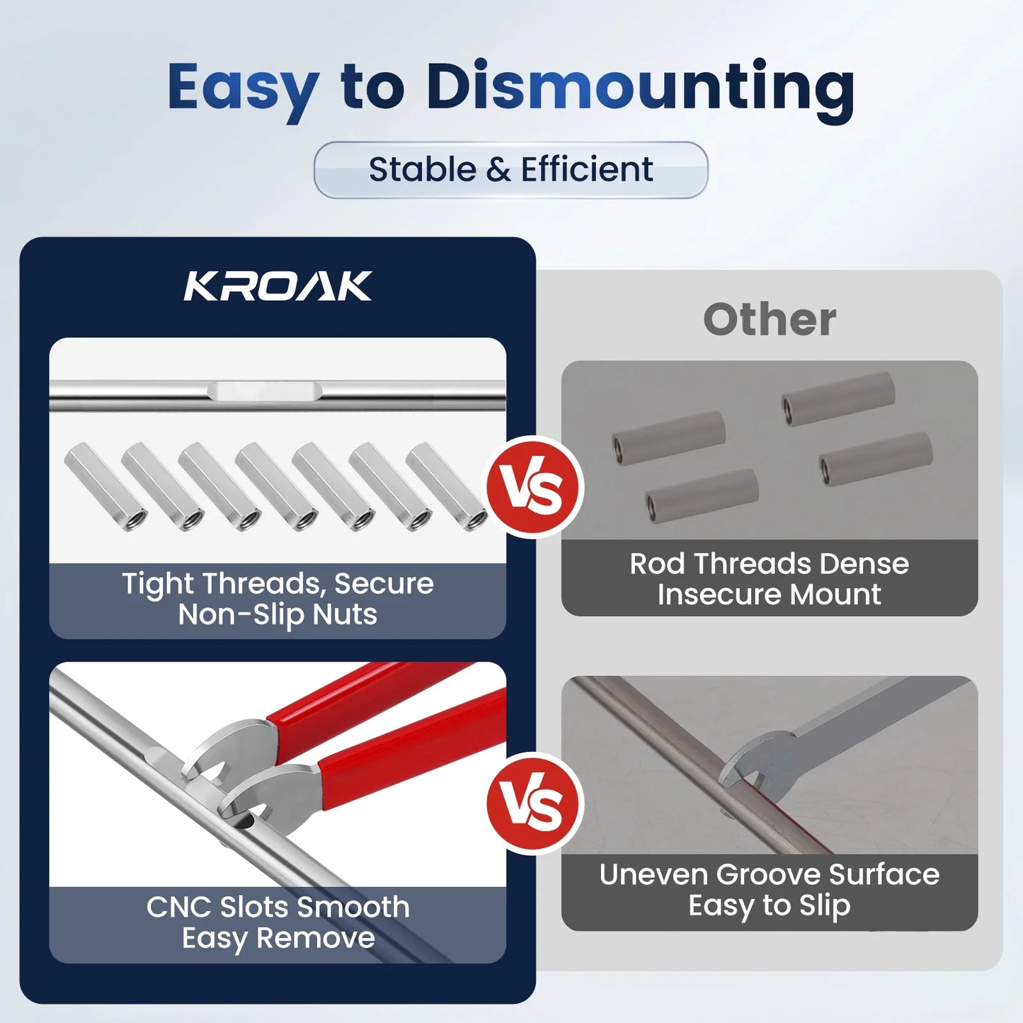 KROAK Professional Emergency Car Tools Set, Oval handle Red warping piece set wedge air bag wrench combination tool,59 inch Wheel Puller