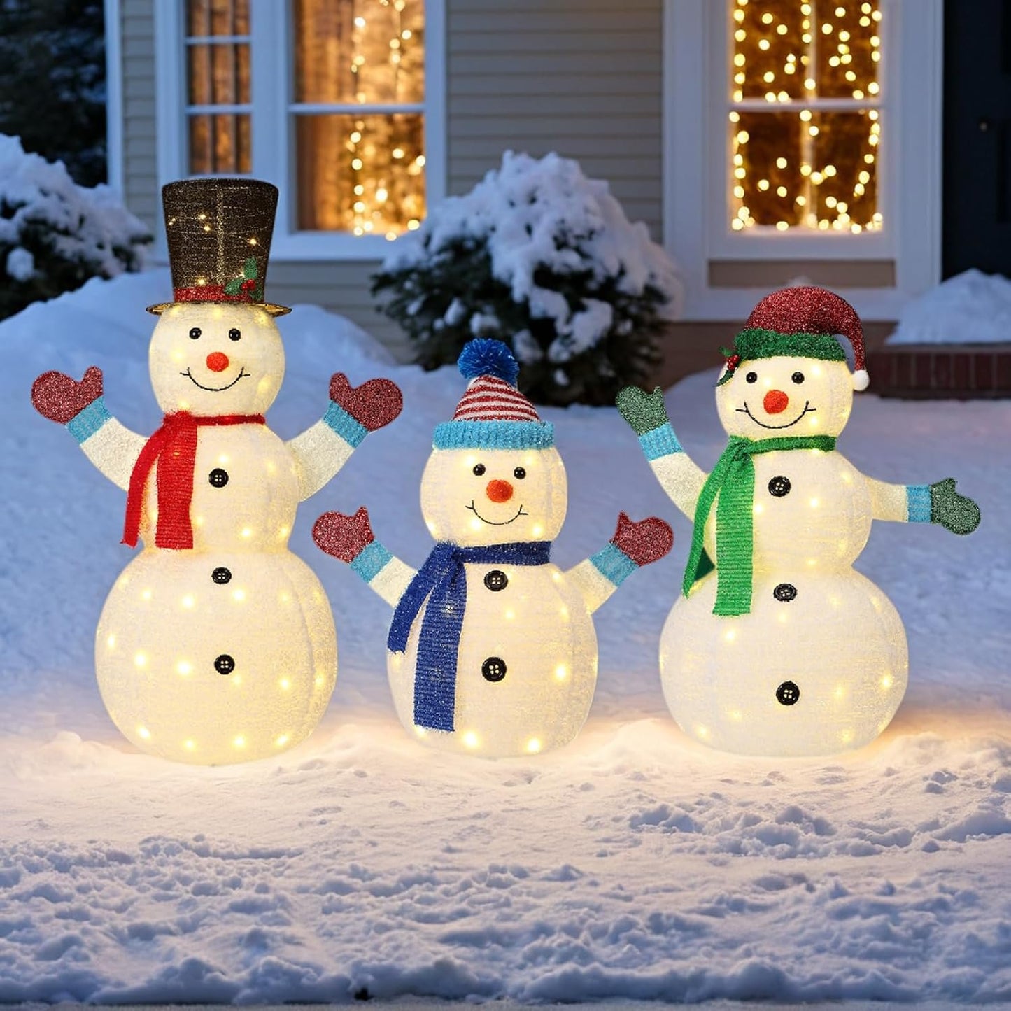 FOOWIN 5ft Christmas Collapsible Snowman, Large Outdoor Christmas Holiday Decoration