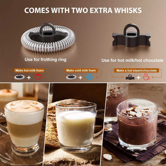 4 in 1 Automatic Milk Warmer Stainless Steel with Touch Screen,Foam Maker for Espresso, Coffee, Milk, Latte Cappuccino, Macchiato, Hot Chocolate