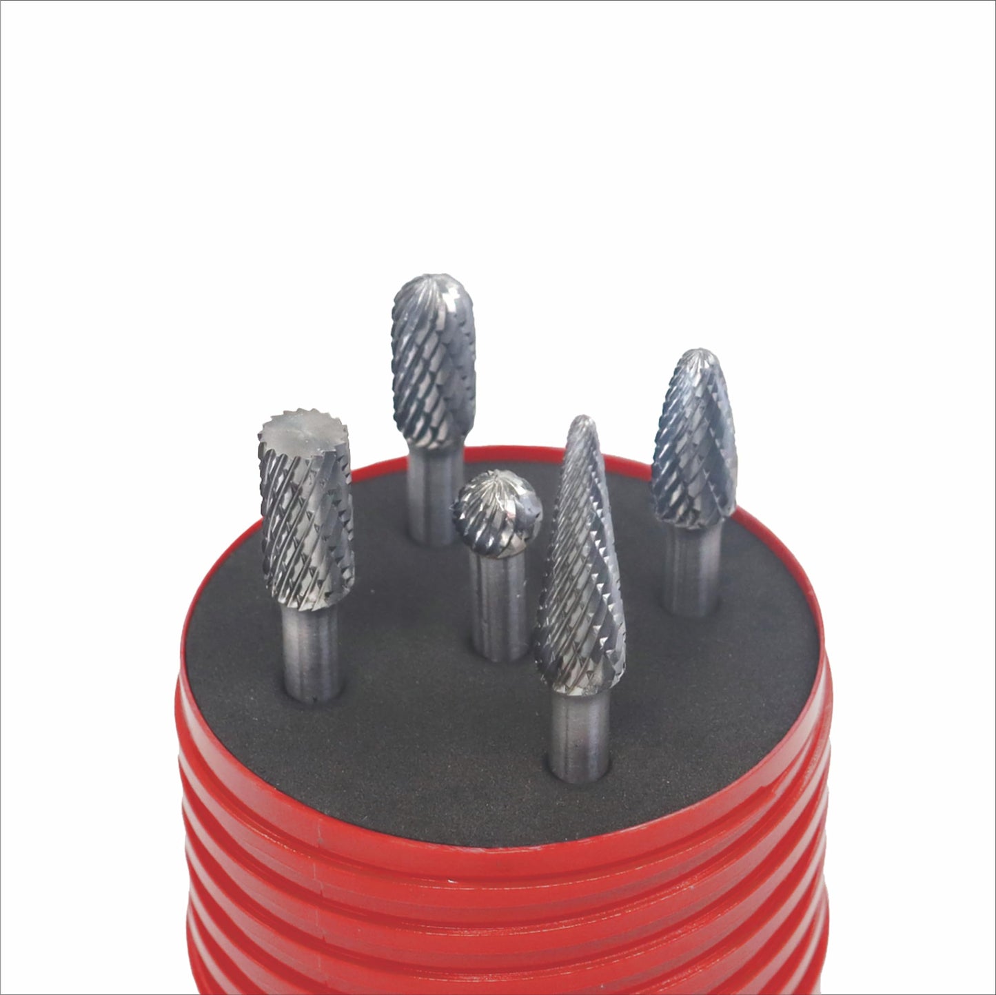 Segomo Tools 5 Piece Double Cut Rotary Tungsten Carbide Burr Set For Grinding, Metal Deburring, Carving, Drilling, Engraving - CB005