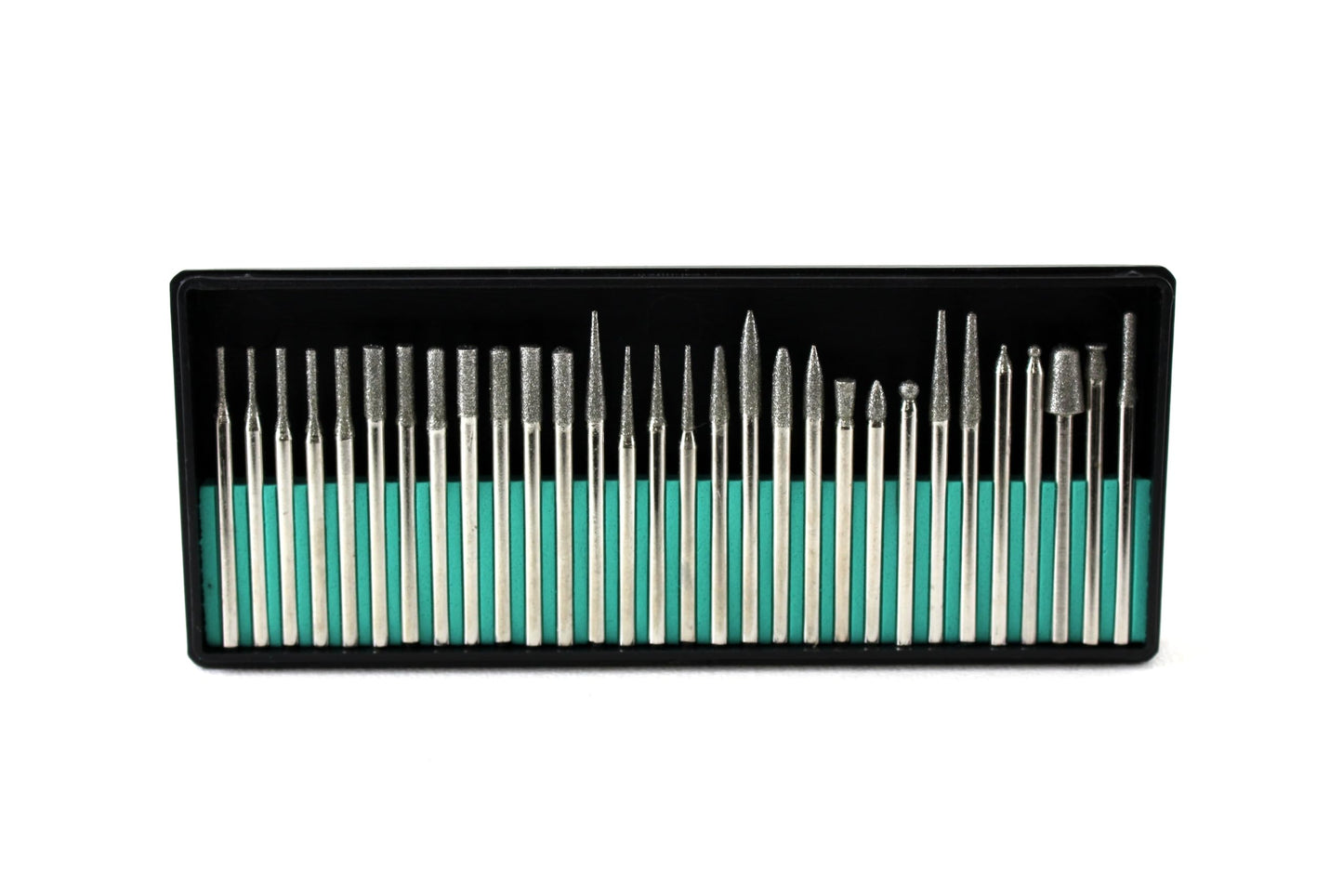 30 pc Fine Diamond Coated Burrs Glass Drill Bit Grit 300 with 1/8 Inch Shank for Dremel and Other Rotary Tools