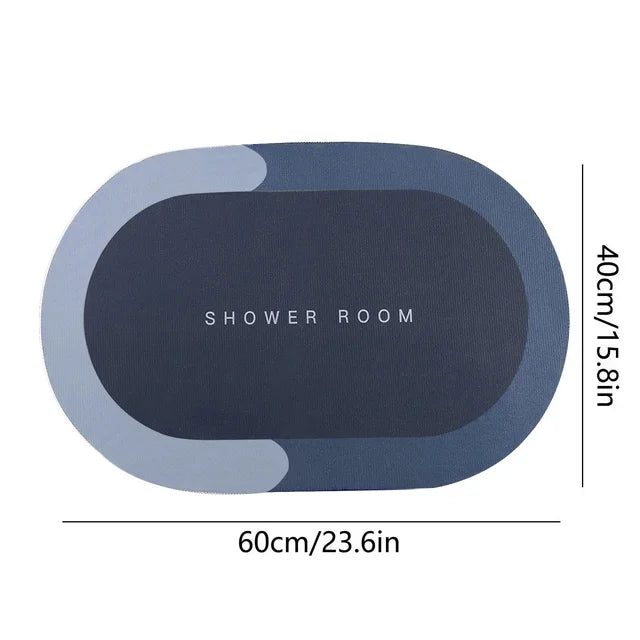 Aiteng Bathroom Rugs Super Absorbent Quick Dry Non Slip, Washable Bathroom Floor Mats Shower Rug for in Front of Bathtub Shower Room, Dark Blue