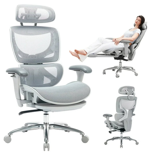 COLAMY Classic Office Ergonomic Adult Fabric, Metal;Plastic Desk Chair, Gray (Set of 1)
