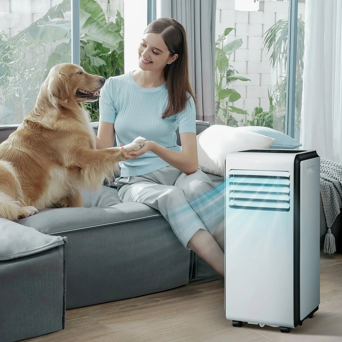 Havato 6000 BTU(10000 ASHRAE) Portable Air Conditioner, Covers up to 250 Sq. Ft., Integrating Dehumidification, Fan and Refrigeration, 24-Hour Timer, White