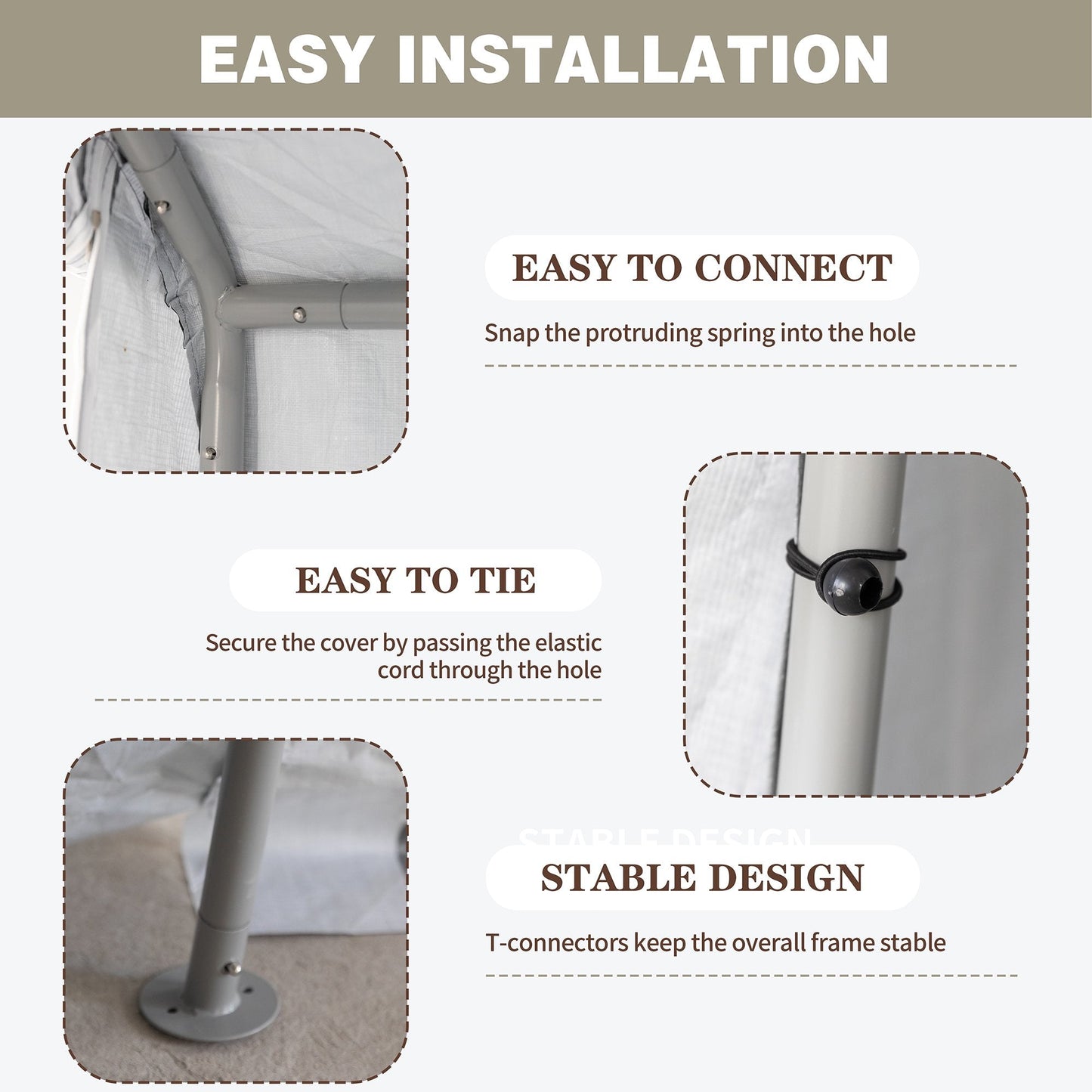 Carpet Storage Shelter 6X6 ft Tent Outdoor Portable Shelter Shed, Outdoor Portable Carport with Roll-Up Zipper Door