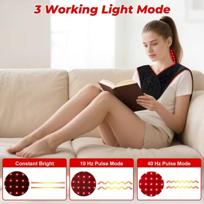 Morfone 3 in 1 Dual-Wavelength Wearable Neck Shoulder and Back Relief Red Light Therapy Device