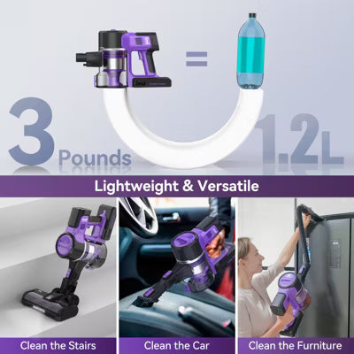 INSE S10 Cordless Vacuum For Pet Hair Power Saving with 26Kpa Powerful Suction