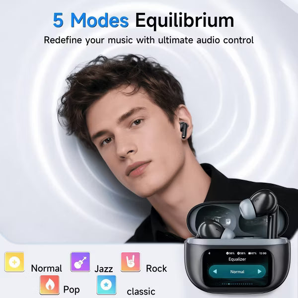 VEATOOL G01 Wireless Earbuds with Smart Touch Control, ANC+ENC Noise Cancellation, 40H Stereo Deep Bass