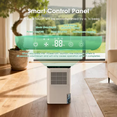 Teendow Dehumidifier for Home, 2000 Sq.Ft Small Dehumidifier with 3.3ft Drain Hose, 2.5L Tank, Timer Sleep Mode for Basement, Bedroom, Bathroom