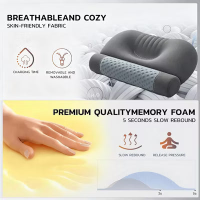 Morfone Heated Memory Foam Neck Support Pillow Improves sleep and provides soothing heat to the neck